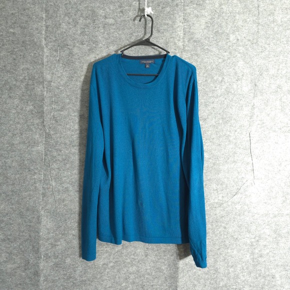 Banana Republic Silk Cashmere Blue Long Sleeve Sweater Mens Large Lightweight - Picture 1 of 11